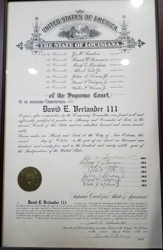 David E Verlander III United States Supreme Court Certificate to